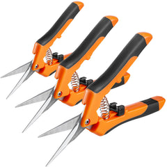 GROWNEER 6.5 inch pruning shears with orange rubber grip