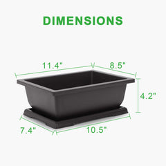 GROWNEER bonsai pots with waterproof repotting mat