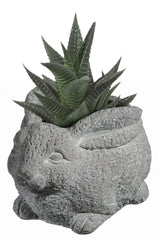 GROWSCAPE Rabbit Planter side view displaying removable drain plug