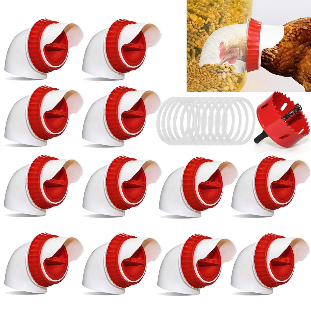 GSHWXD 12-Pack Chicken Feeder Ports with hole saw set