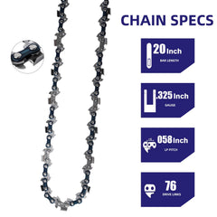 GSSHBR 20 inch chainsaw chain side view
