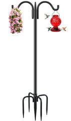 Gtongoko 63 inch black bird feeder pole front view