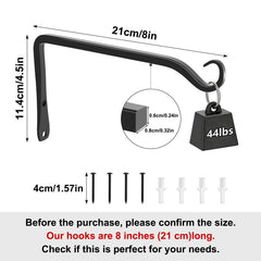 Gtongoko 8 Inch Heavy Duty Plant Hanger front view in black
