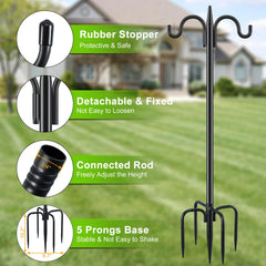 Gtongoko Bird Feeder Pole 77 Inch 5-prong stable base close-up