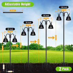 Gtongoko Bird Feeder Pole 77 Inch black steel construction