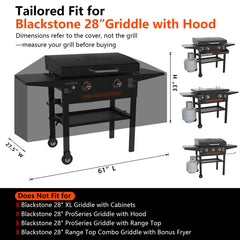 GuardKove Griddle Cover side view with dual adjustable buckles