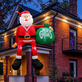 GUDELAK 8FT Christmas Inflatable Santa climbing decoration front view