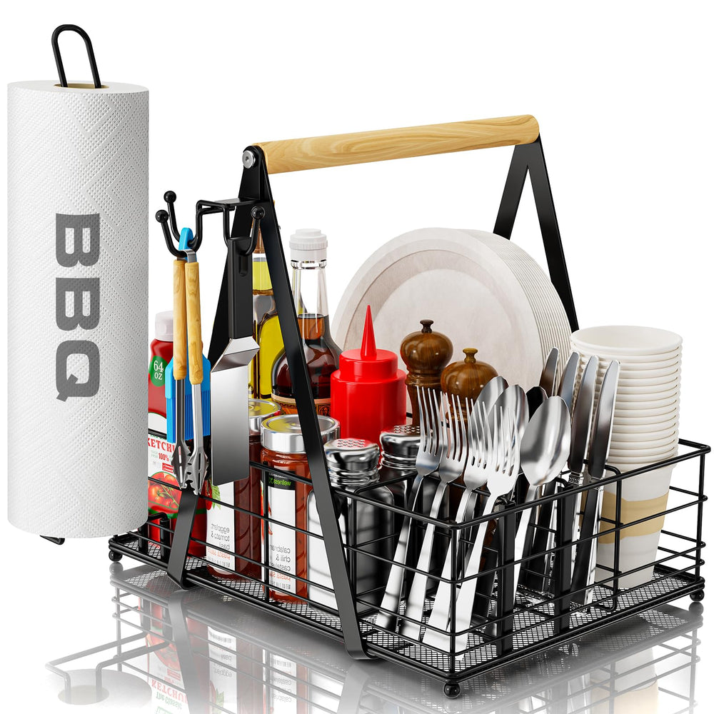 GUIBUKEYAN Grill Caddy with paper towel holder front view