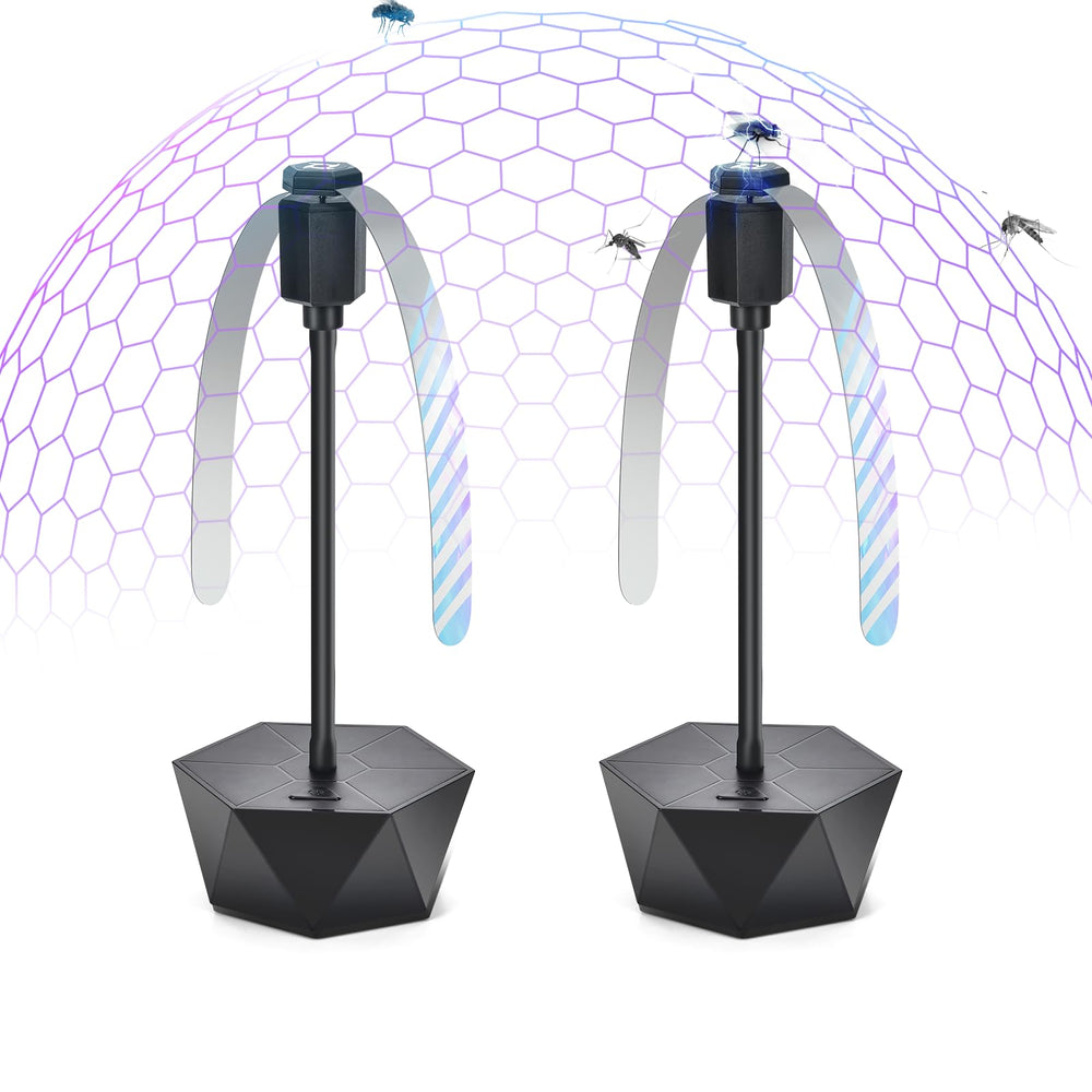 GUIDOT Fly Fan front view, black, table top use