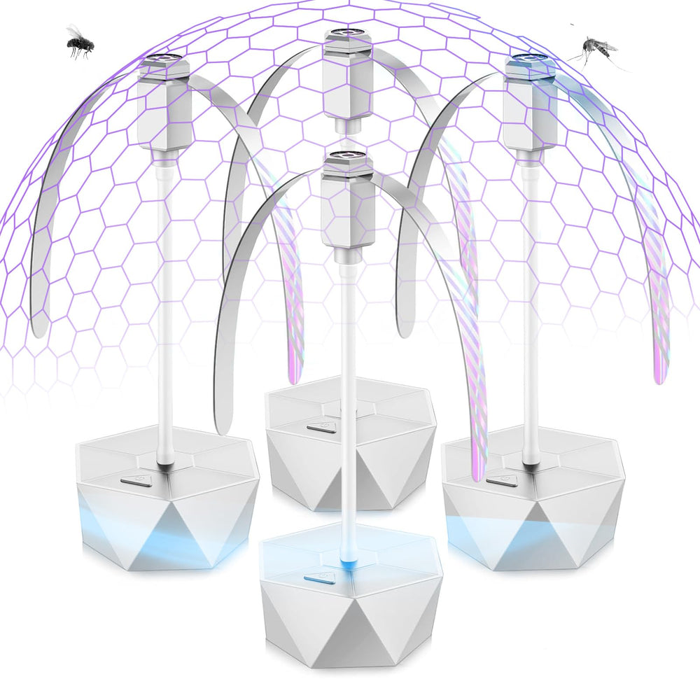 GUIDOT Fly Fan silver tabletop view with soft blades