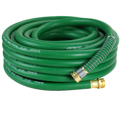 Guitrees 25FT heavy duty rubber garden hose green front view