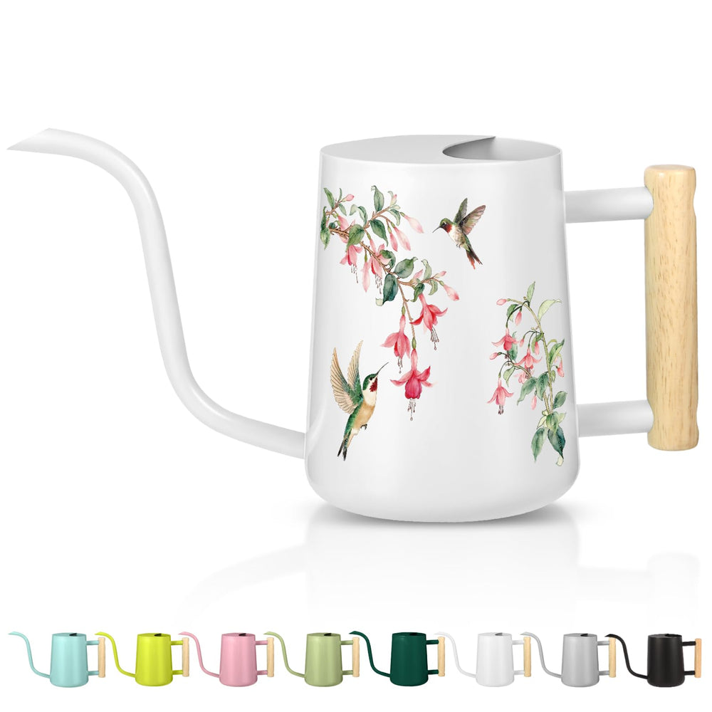 GUKJOB 35oz stainless steel watering can with long spout, white