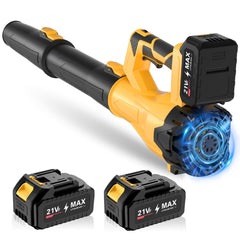 GUPOQIGU cordless leaf blower front view with yellow finish