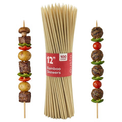 GUSTO 12 Inch Bamboo Skewers, pack of 100