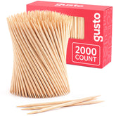 GUSTO Wooden Bamboo Toothpicks 2000 count package front view