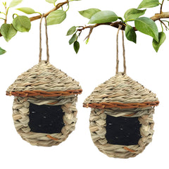 Gute hummingbird house front view made of natural grass