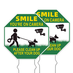 GXGGUS Clean Up After Your Dog Sign front view with high contrast colors