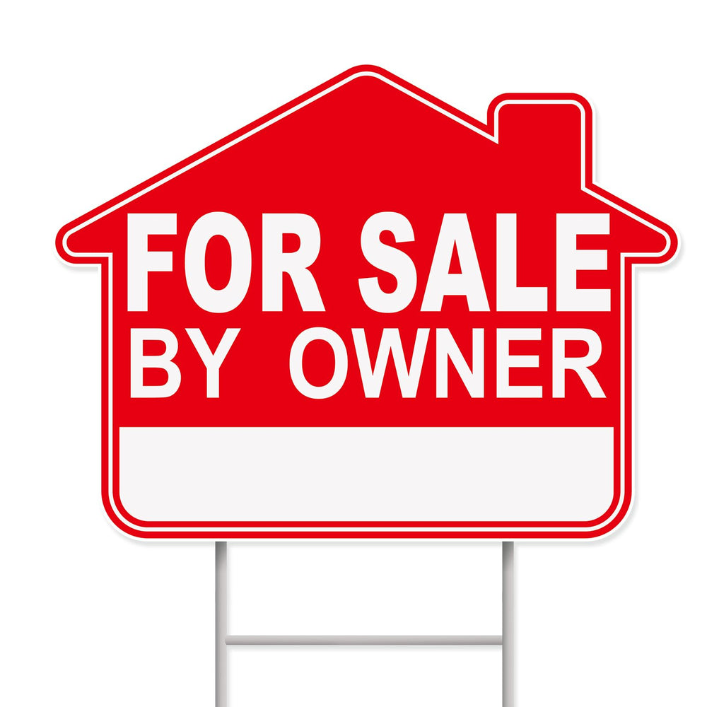 GXGGUS For Sale By Owner Yard Sign front view with H-shaped stake