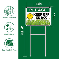 GXGGUS Keep Off Grass Sign side view showing double-sided feature