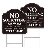 GXGGUS No Soliciting Sign 12x12 front view with stake