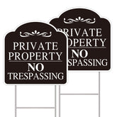 GXGGUS No Trespassing Sign 12x12 front view with H-stake