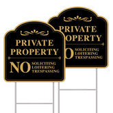 GXGGUS No Trespassing Sign 12x12 front view with H-stake