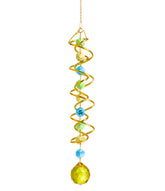 H&D HYALINE & DORA 20.5in Yellow Crystal Gazing Ball Wind Spinner front view