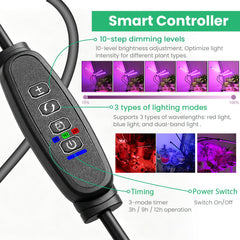 H HNMA HN LED Grow Light with four heads for indoor plants