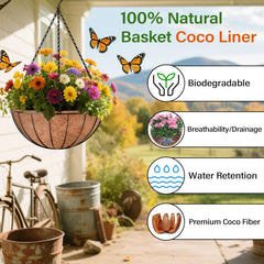 Halatool 12 Inch coconut liner in a hanging basket