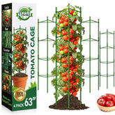 Halatool 4 Pack Tomato Cages, 63 inch height, plastic material