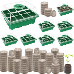 Halatool Seed Starter Tray Kit with black base and green trays