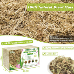 Halatool Sphagnum Moss package with dimensions