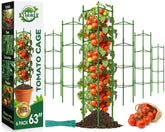 Halatool Tomato Cages 6 Pack with various components laid out
