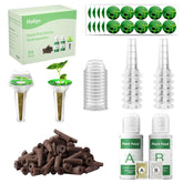 Haligo 128 pcs Seed Pod Kit contents including grow sponges and nutrient bottles