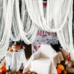 Halloween decorations with RunNico Creepy Cloth background