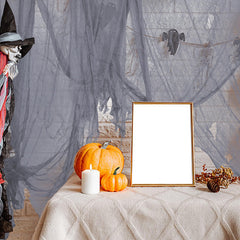Halloween decorations with Watayo gray creepy cloth