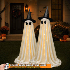 Halloween ghost decoration kit components displayed