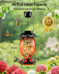 Hand blown glass artistry on HouseSapp hummingbird feeder