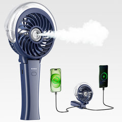 HandFan 4000mAh handheld misting fan in royal blue front view