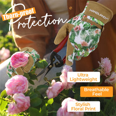 HANDLANDY Gardening Gloves showing adjustable wrist strap
