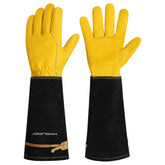 HANDLANDY Rose Pruning Gloves front view in mustard yellow