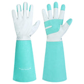 HANDLANDY Rose Pruning Gloves teal green front view
