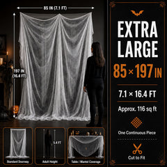 Hanging ghosts made from Boao Halloween White Cheesecloth