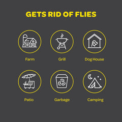 Hanging SEWANTA Fly Trap outdoors near patio