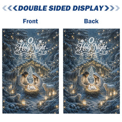 Hanging sleeve detail of DZGlobal Christmas Nativity Garden Flag
