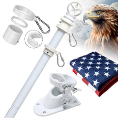 HANGMAICOME 6ft stainless steel flagpole kit with American flag