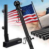 HANGMAICOME 6FT Truck Flag Pole with black hitch holder