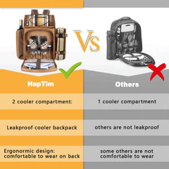 Hap Tim Picnic Backpack front view in brown colour