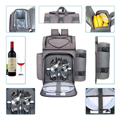 Hap Tim Picnic Basket Backpack side view with cooler compartments
