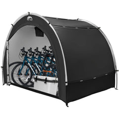 HAPPY TRAVEL Bike Storage Tent Shed front view with dimensions 83x59x67in